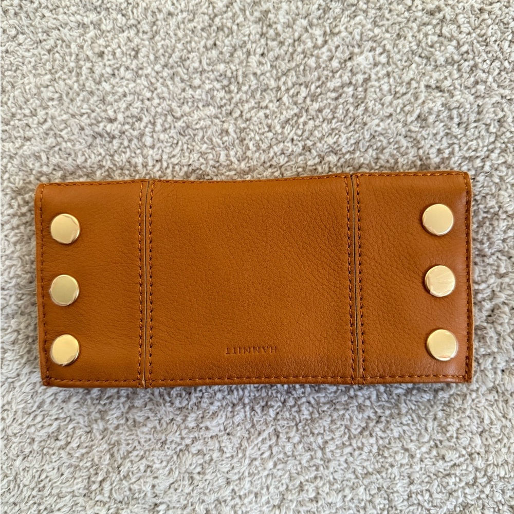 Hammitt Tan Leather Wallet with Red Interior